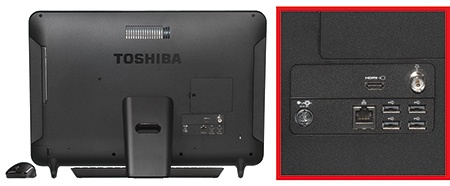Toshiba LX830 zezadu - konektory