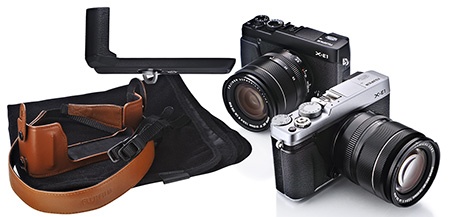 Fujifilm X-E1 - ukázky příslušenství: madlo HG-XE1 a pouzdro BLC-XE1