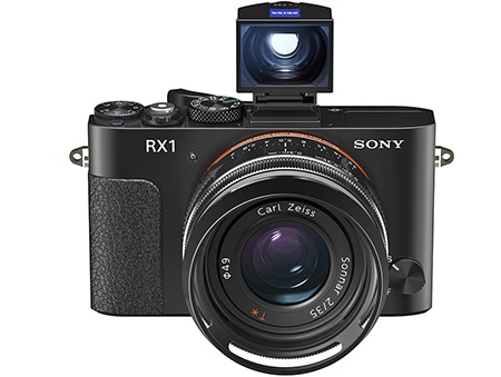 Sony RX1 + optický průhledový hledáček + sluneční clona