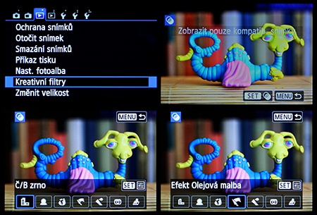 Canon EOS 650D - LCD: digitální efektové filtry