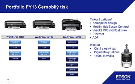 Epson - portfolio inkjet zařízení pro čb tisk