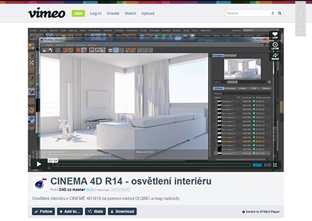 CINEMA 4D R14 – globální iluminace a osvětlení interiéru