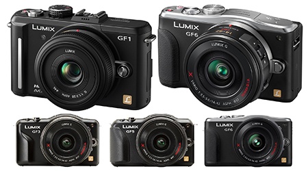 Lumix GF1 až GF6 - vizuální srovnání