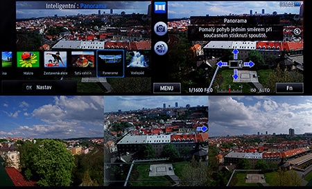 LCD: inteligentní scénické režimy; panorama jako příklad