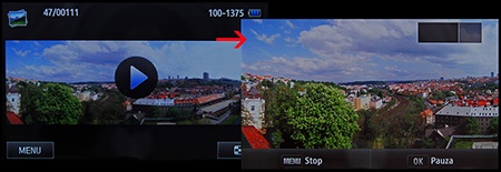 LCD: přehrávání široké souvislé panorámy