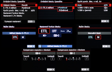 Canon EOS M - nastavení blesku