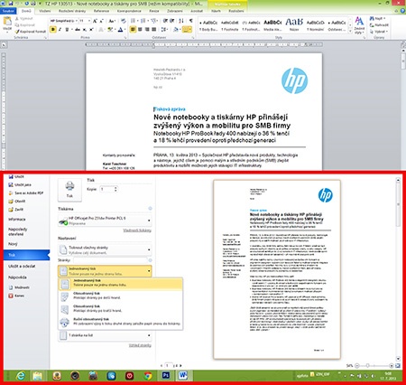 HP Officejet Pro 251dw - oboustranný tisk I