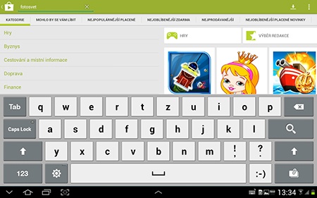 vyhledávací okno na Obchod play, Google play