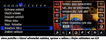 možnosti sady tvůrčích filtrů