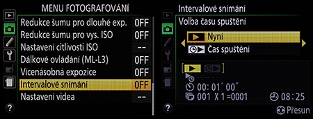 k dispozici je i funkce intervalového snímání
