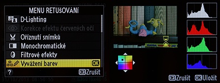 Nikon D610 - menu retušování