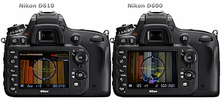 Nikon D600 a D610 - zadní stěny